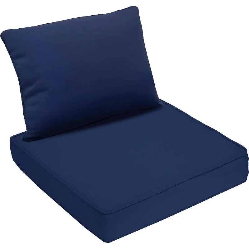 Referral Discount Waterproof Outdoor Seat Cushion Set for Patio Furniture with Removable Cover and Straps for Patio Yard Garden - 24"x24"