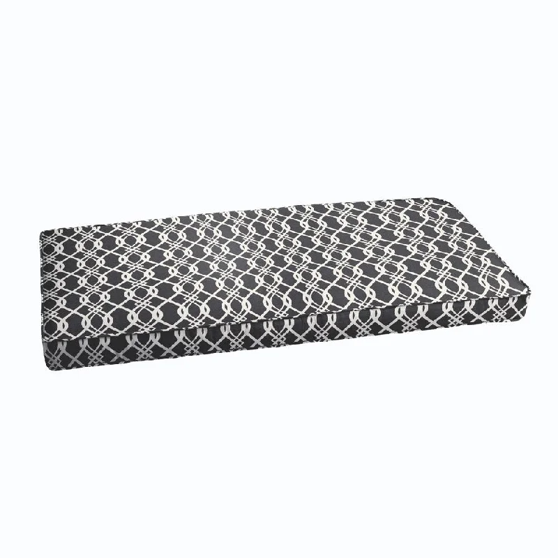 Great Deals Wavy Black Indoor/ Outdoor Corded Bench Cushion