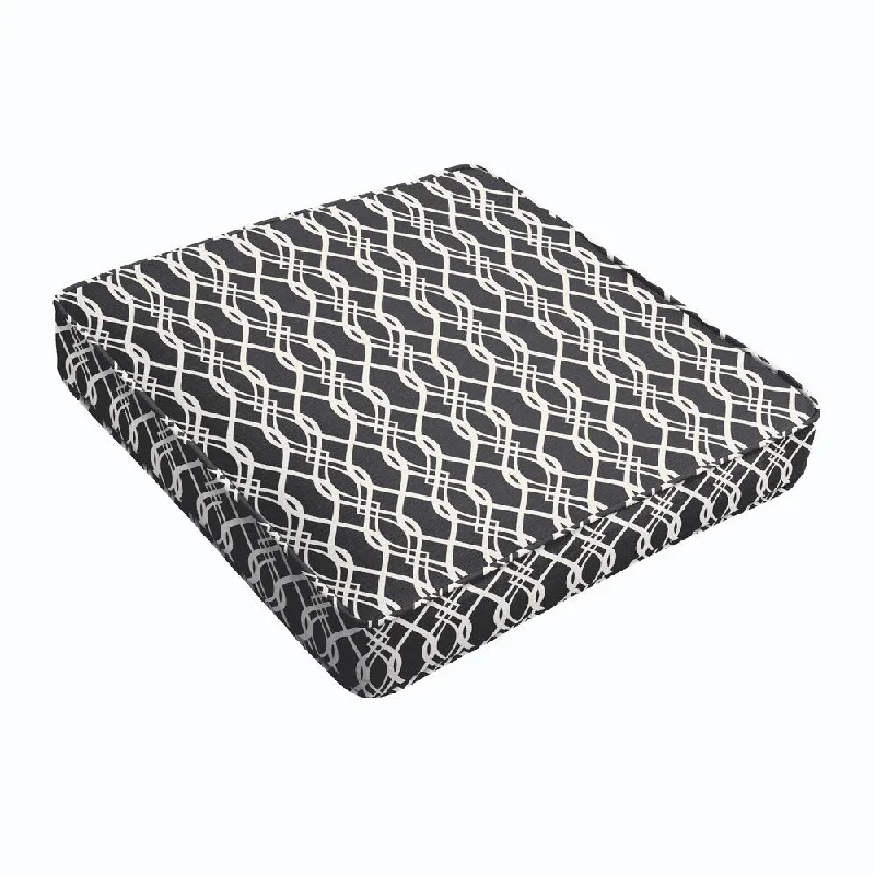 YEAR-End Clearance Wavy Black Square Cushion - Corded