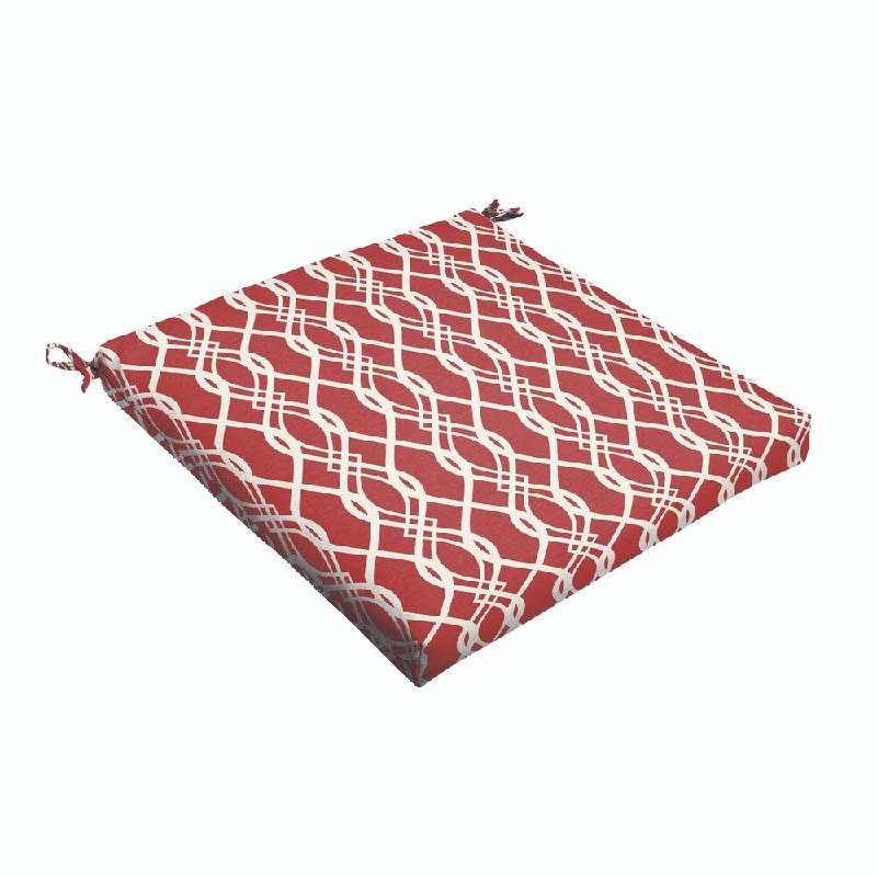 Limited Edition Wavy Red 20 x 2.5-inch Chair Cushion - Bristol