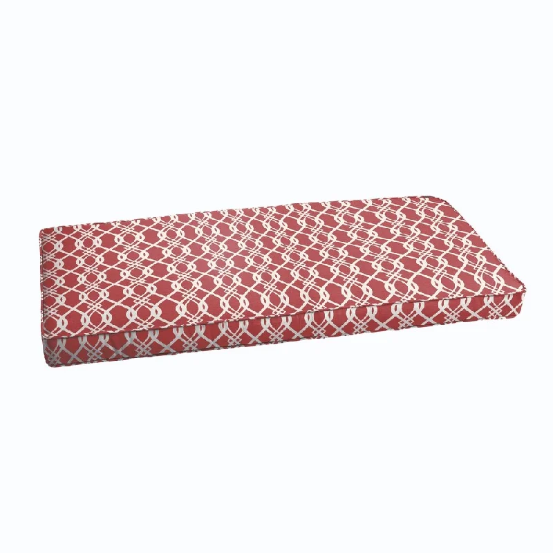 Big Savings Wavy Red Indoor/ Outdoor Corded Bench Cushion