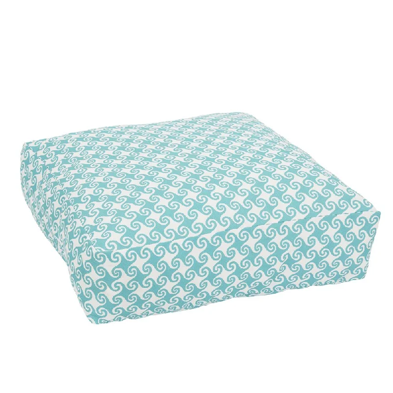 Members Only Westgate Aqua Waves Indoor/ Outdoor 26 Inch Knife Edge Floor Pouf