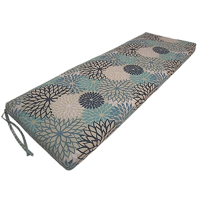 Quick Sale Zinna Blue Indoor/Outdoor Bench Cushion