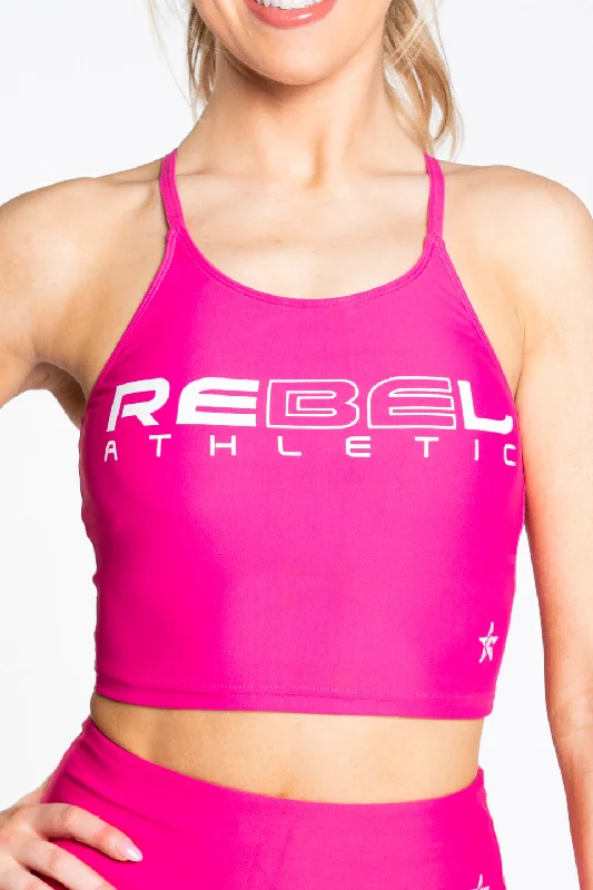 Final Clearance Bronsyn Longline Sports Bra in Fuchsia