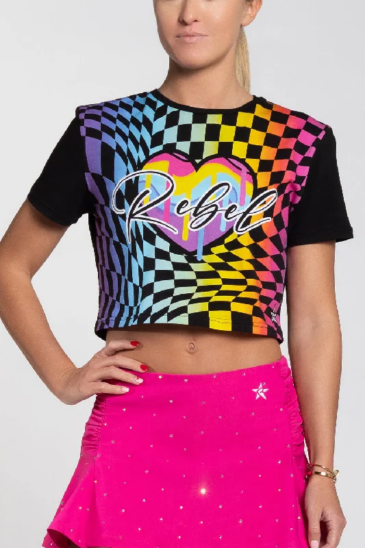 Take Advantage Cropped Tee in Rainbow Crush