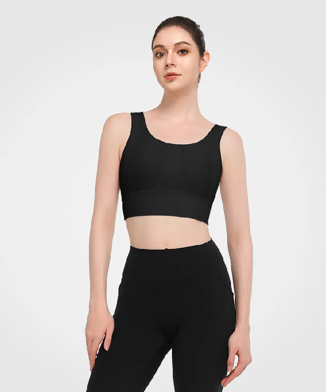 Final Clearance Echo Padded Round Neck Yoga Bra | Women's Light Support Sports Bra