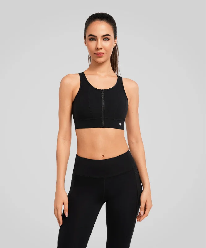 Special Savings Echo Front Zip Perforated Solid Padded Running Bra | Women's High Support Sports Bra Special Savings Echo Front Zip Perforated Solid Padded Running Bra | Women's High Support Sports Bra