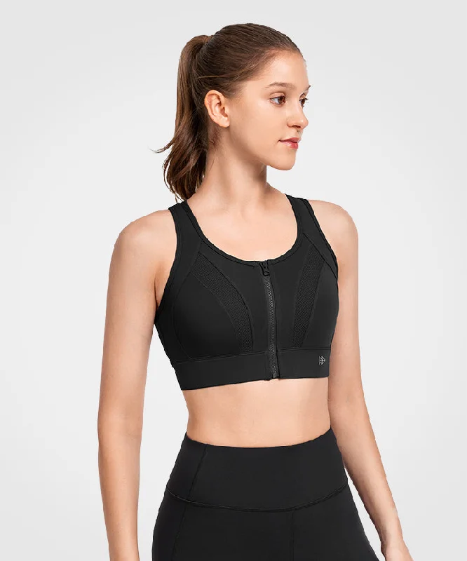 Big Discounts Echo Front Zip Perforated Breathable Padded Running Bra | Women's High Support Sports Bra Big Discounts Echo Front Zip Perforated Breathable Padded Running Bra | Women's High Support Sports Bra