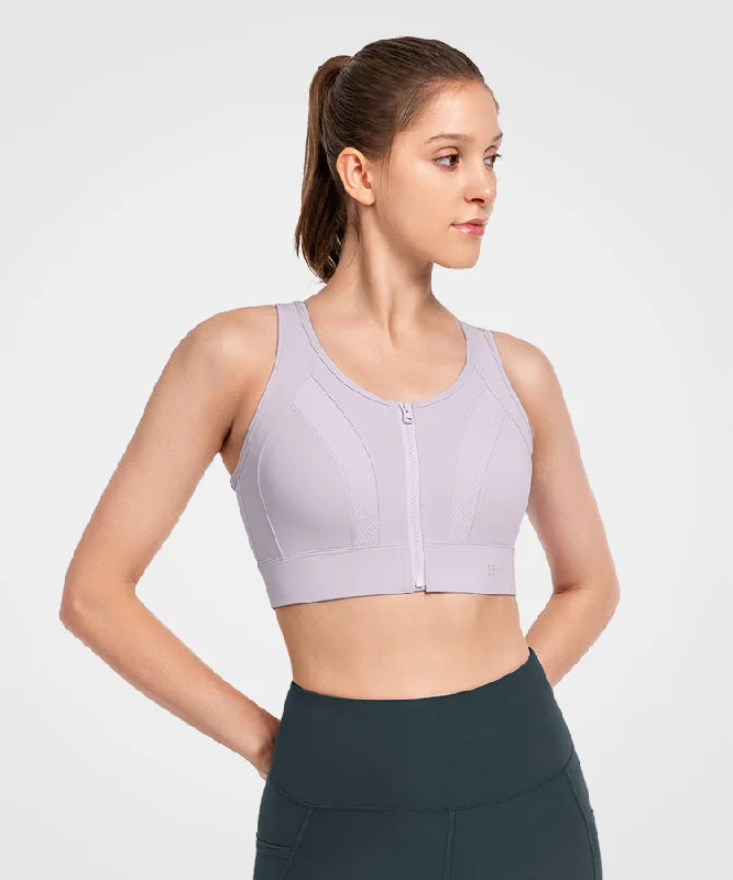 Amazing Deals Echo Front Zip Perforated Breathable Padded Running Bra | Women's High Support Sports Bra Amazing Deals Echo Front Zip Perforated Breathable Padded Running Bra | Women's High Support Sports Bra