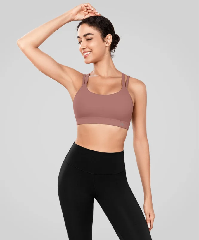 Stock Clearance Echo Long Double Cross Straps Padded Yoga Bra | Women's Light Support Sports Bra Stock Clearance Echo Long Double Cross Straps Padded Yoga Bra | Women's Light Support Sports Bra