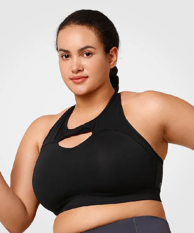 Act Fast Enfold Hollow out Padded Running Bra | Women's High Support Sports Bra (Plus Size)