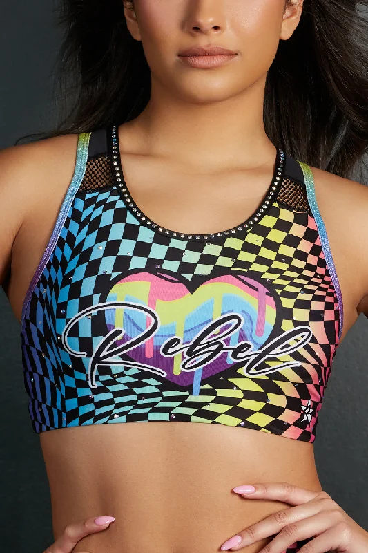 Reduced Prices Gypsy Sports Bra in Rainbow Crush