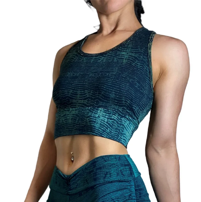 Act Now Kathmandu Tie Dye Spandex Crop Top TH1479