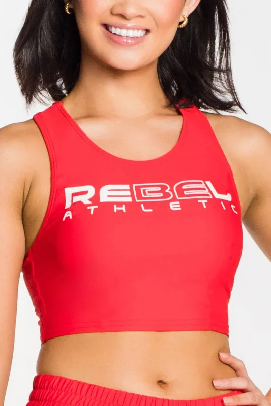 Weekend Flash Sale Longline Racerback Sports Bra in Red