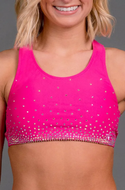 Referral Discount On the Go Sports Bra in Hyper Pink Crystal