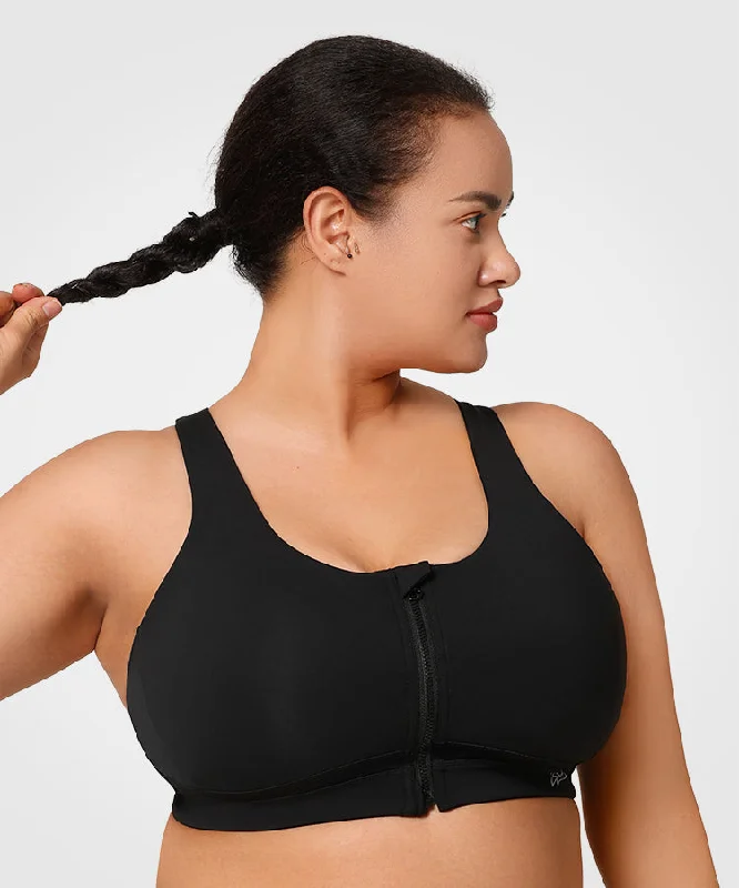 Can't Miss Power Zip Front Criss Cross Padded Running Bra | Women's High Support Sports Bra (Plus Size) Can't Miss Power Zip Front Criss Cross Padded Running Bra | Women's High Support Sports Bra (Plus Size)