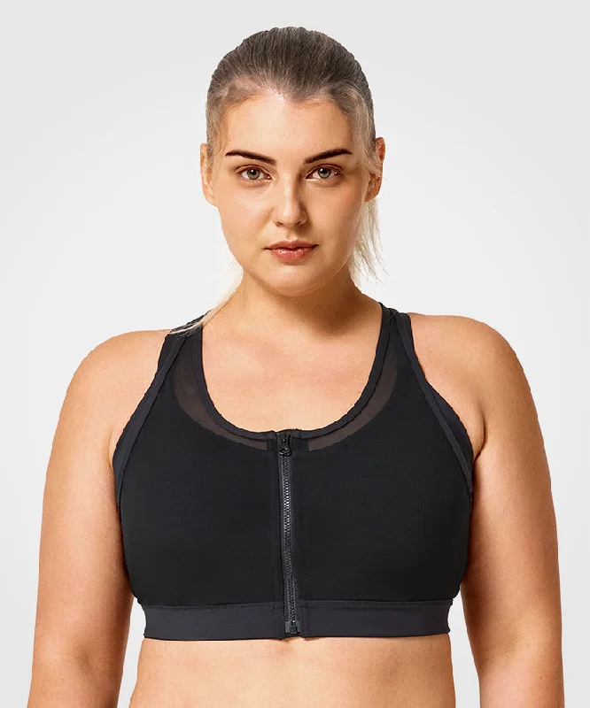 Hot Deal Power Zip Front Mesh Padded Running Bra | Women's High Support Sports Bra (Plus Size) Hot Deal Power Zip Front Mesh Padded Running Bra | Women's High Support Sports Bra (Plus Size)