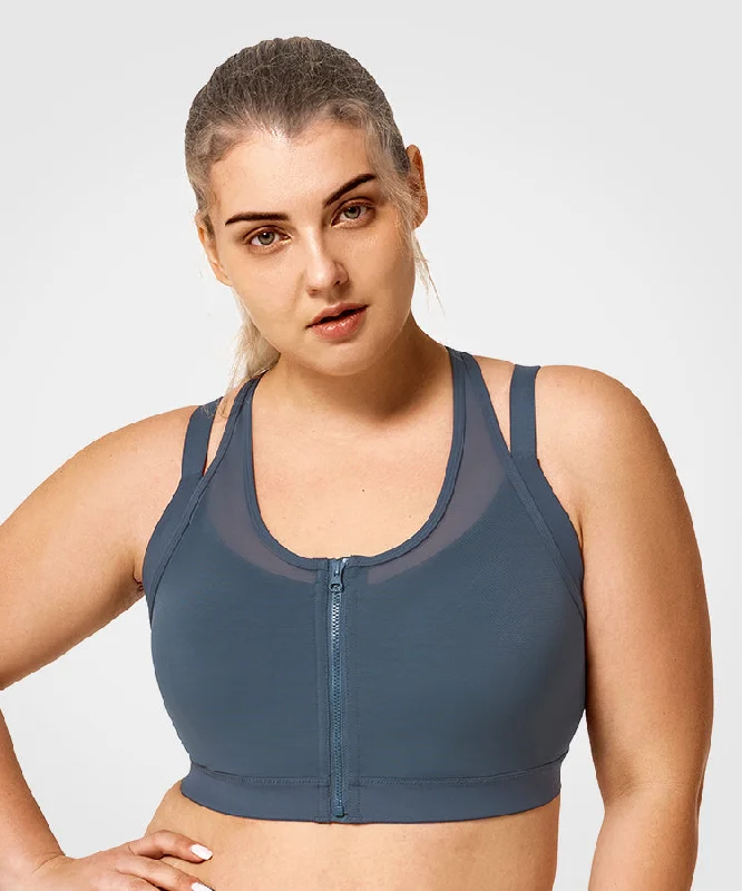 Holiday Sale Power Zip Front Mesh Padded Running Bra | Women's High Support Sports Bra (Plus Size) Holiday Sale Power Zip Front Mesh Padded Running Bra | Women's High Support Sports Bra (Plus Size)
