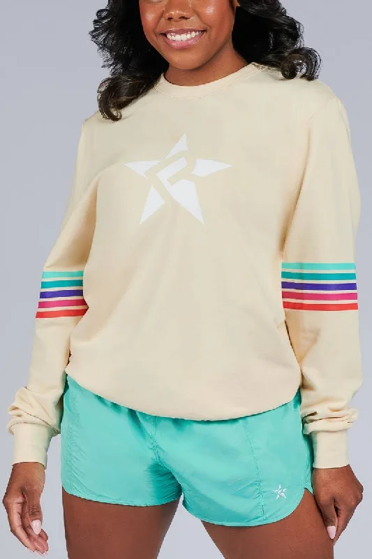 Price Break Pullover in Cream Rainbow