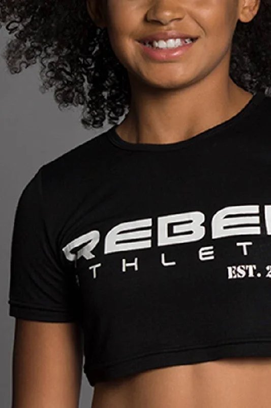 Exclusive Preview Rebel Athletic Est. 2013 Premium Cropped Tee in Black