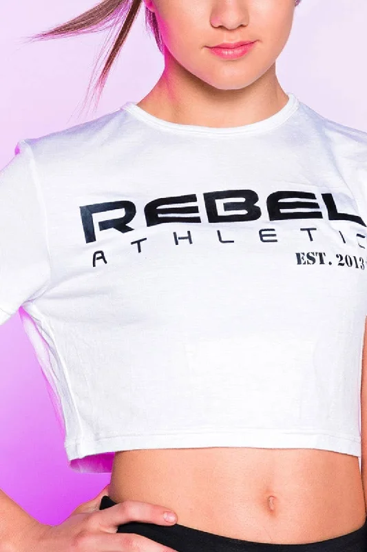 Buy Now Rebel Athletic Est. 2013 Premium Cropped Tee in White