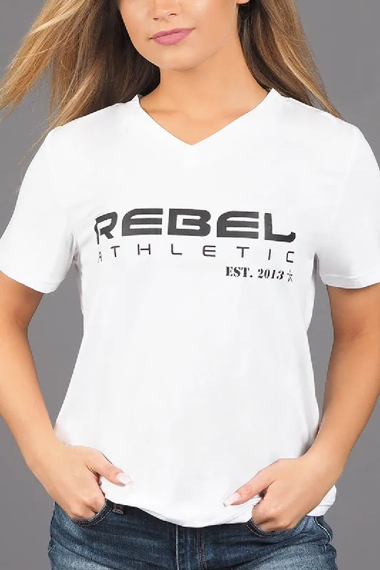 Mega Deal Rebel Athletic Est. 2013 Premium Tee Shirt in White