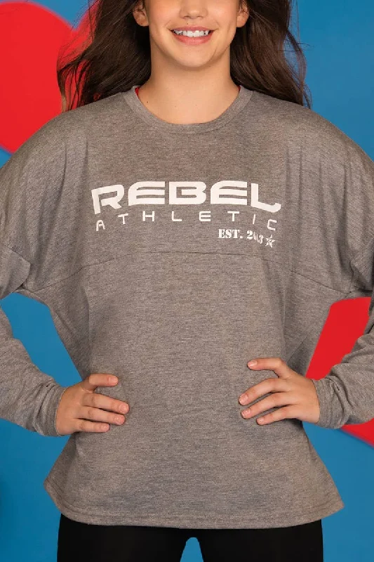 Blowout Sale Rebel Established Long Sleeve Tee in Dark Gray
