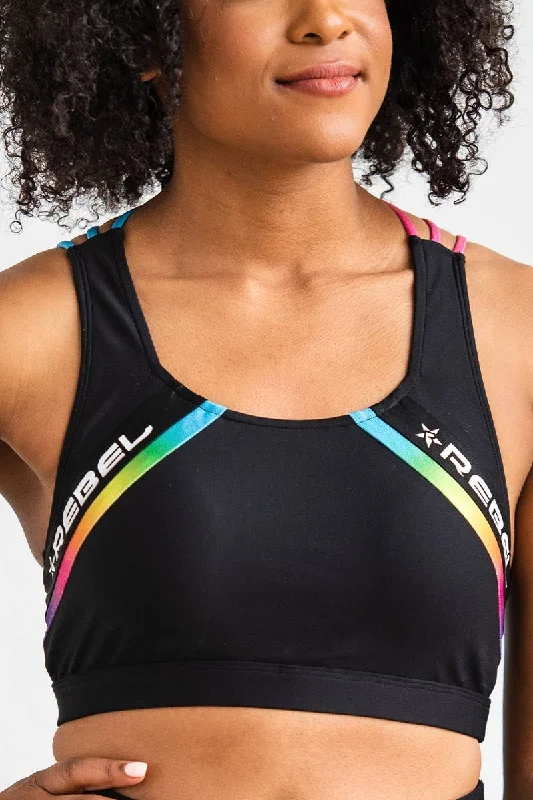 Hurry In Reece Sports Bra in Rainbow