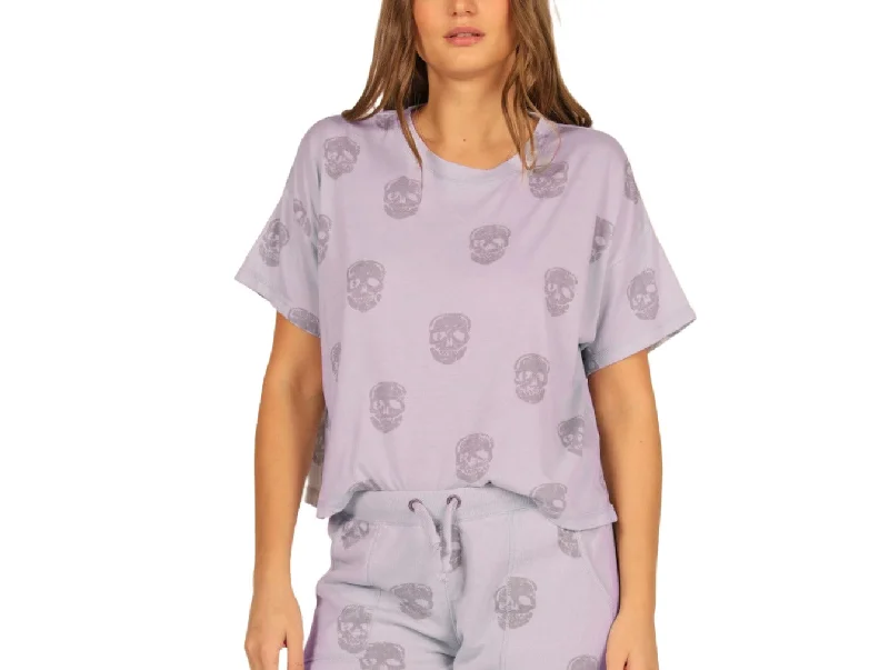 Buy More, Save More Vintage Havana Lavender Skull Boxy Crop Tee VH9407