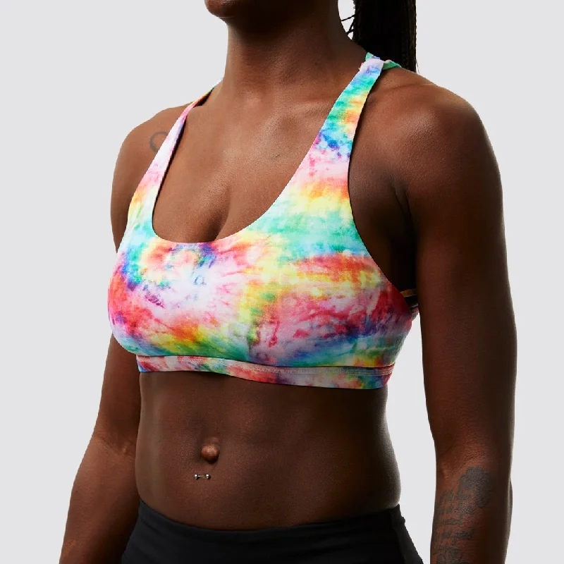 Flash Sale Vitality Sports Bra (Rainbow Tie Dye)