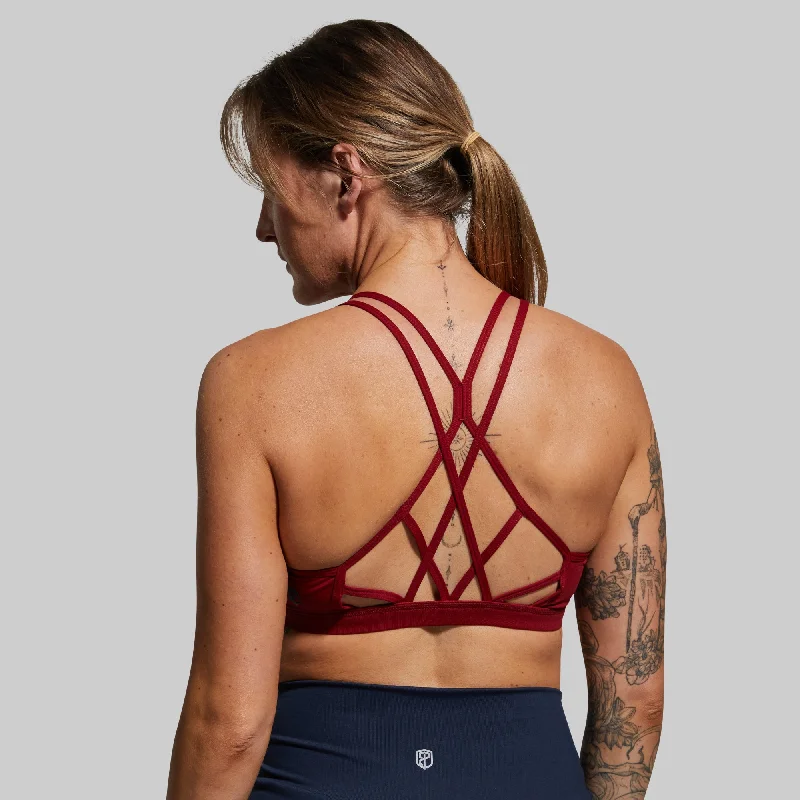 Savings Spectacular Warrior Sports Bra (Brand Strength-Wine)