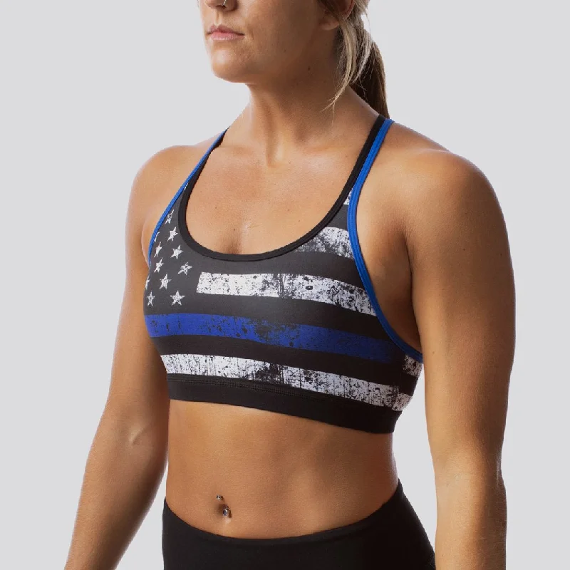 Great Deals Warrior Sports Bra (Thin Blue Line)