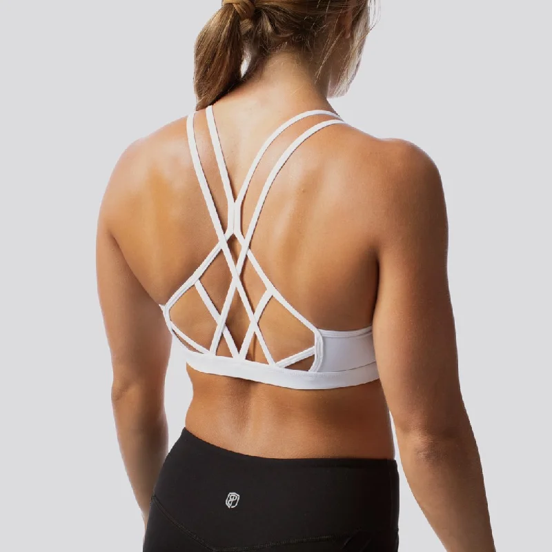 Midnight Madness Warrior Sports Bra (White)