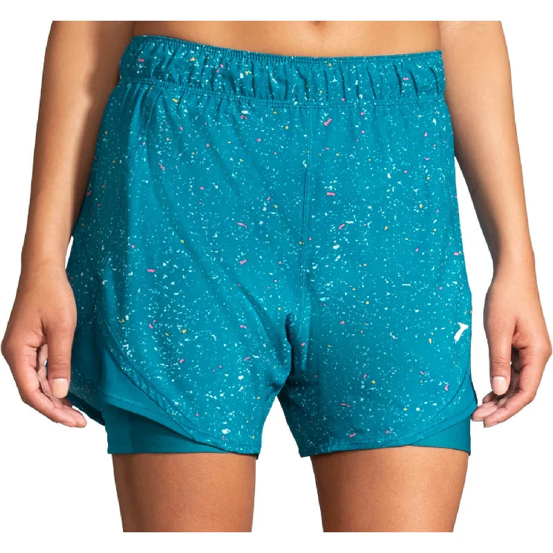 Stock Up and Save Brooks Chaser 5 Inch 2 In 1 Womens Running Shorts - Blue