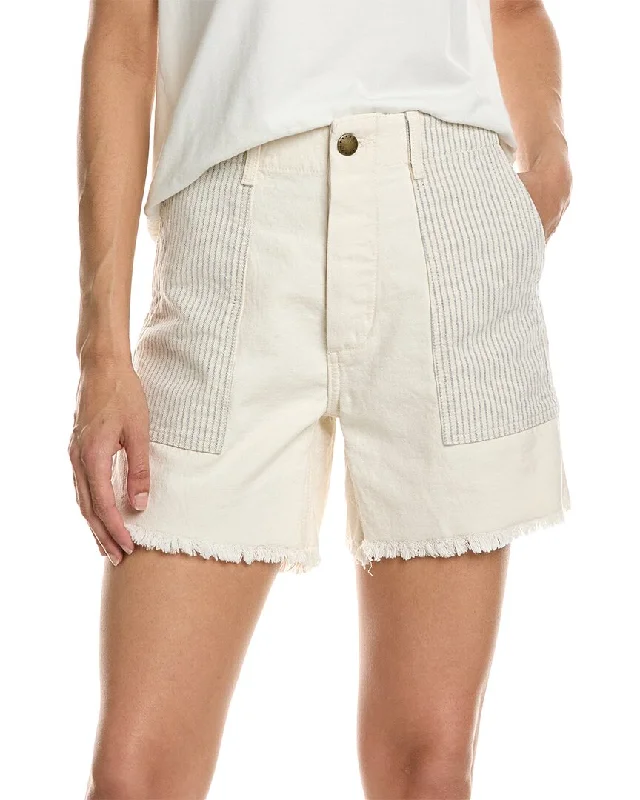 The Best Prices THE GREAT The Vintage Army Washed Railroad Patchwork Short