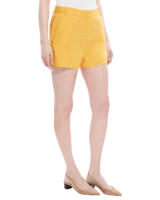 Shop and Save Theory Lynie Sleek Linen-Blend Short