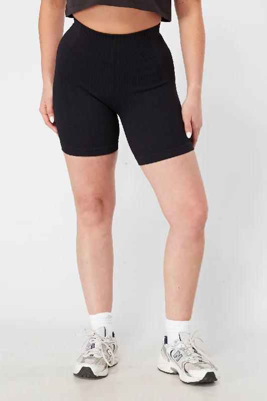 Twill Active Rib Cycle Short - BLACK