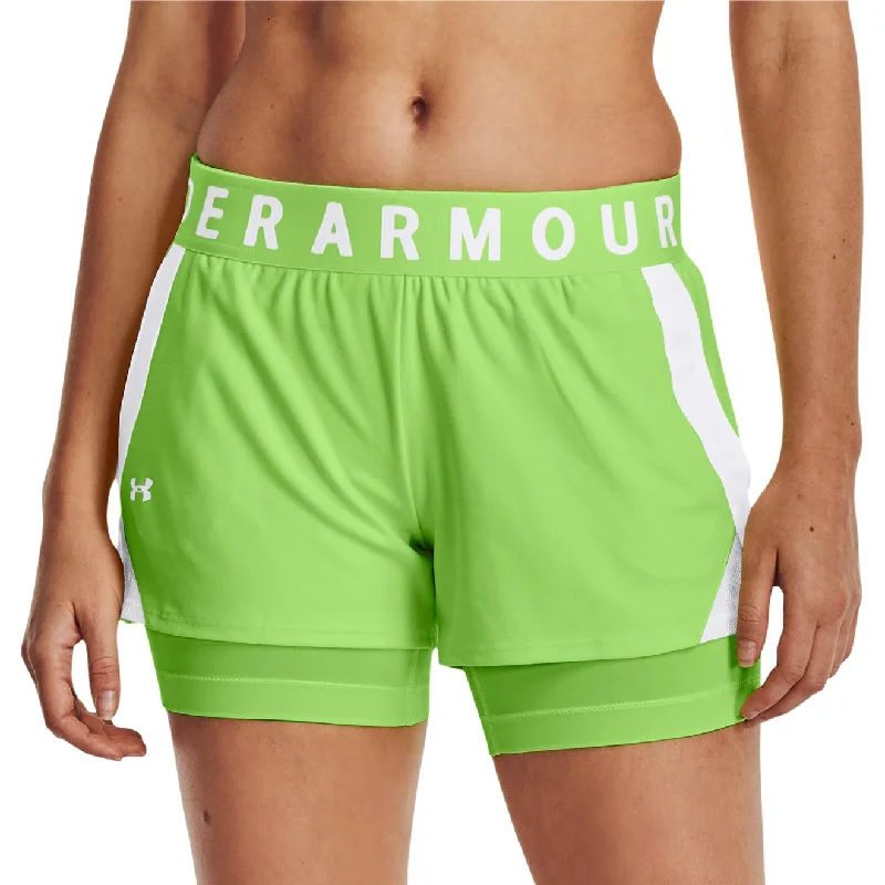 Amazing Deals Under Armour Play Up 2 In 1 Womens Running Shorts - Green