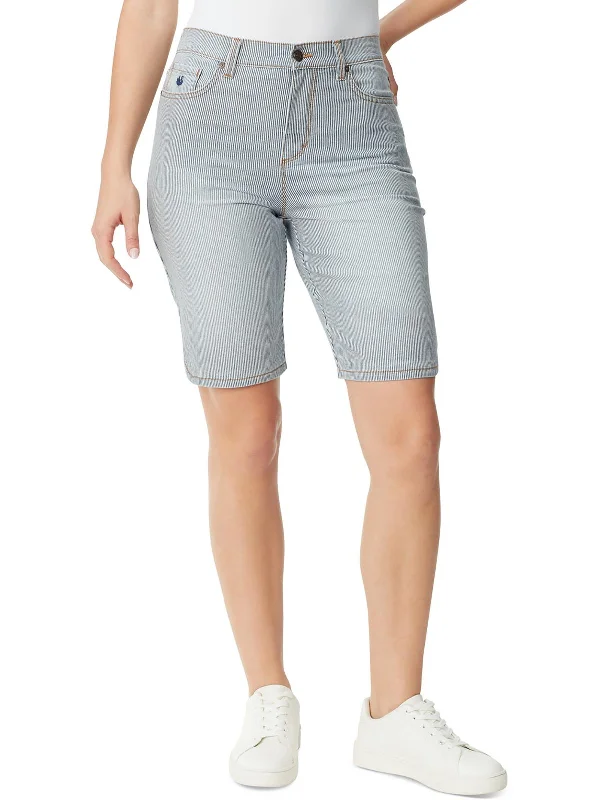 TIME-Limited Offer Womens Knee Length High Rise Bermuda Shorts