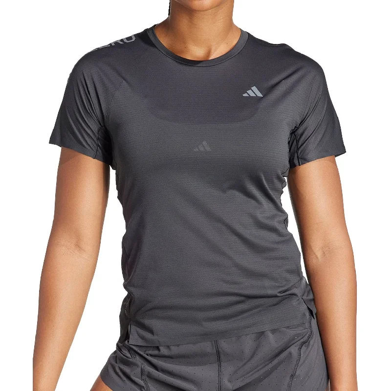 Deal Dash adidas Adizero Short Sleeve Womens Running Top - Black