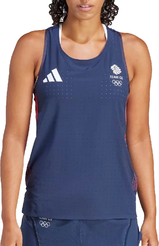 Extra Savings adidas Adizero Team GB Womens Running Vest Tank Top - Blue