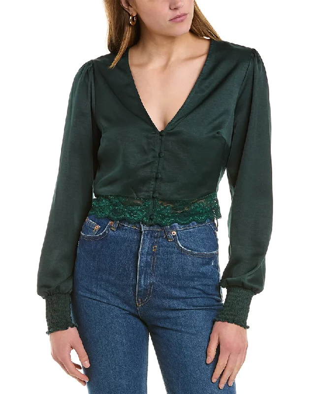 Final Markdown BCBGeneration Lace-Trim Blouse