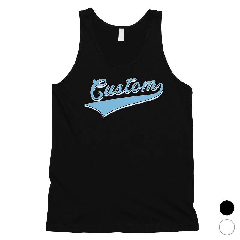 Blue College Swoosh Prideful Amazing Mens Personalized Tank Tops