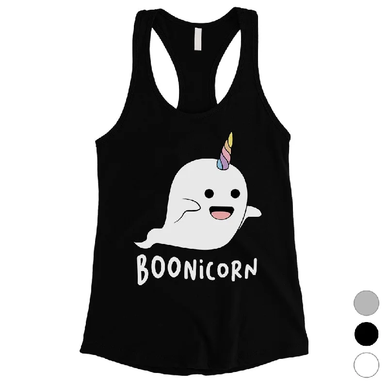 Boonicorn Cute Halloween Costume Funny Ghost Unicorn Womens TankTop