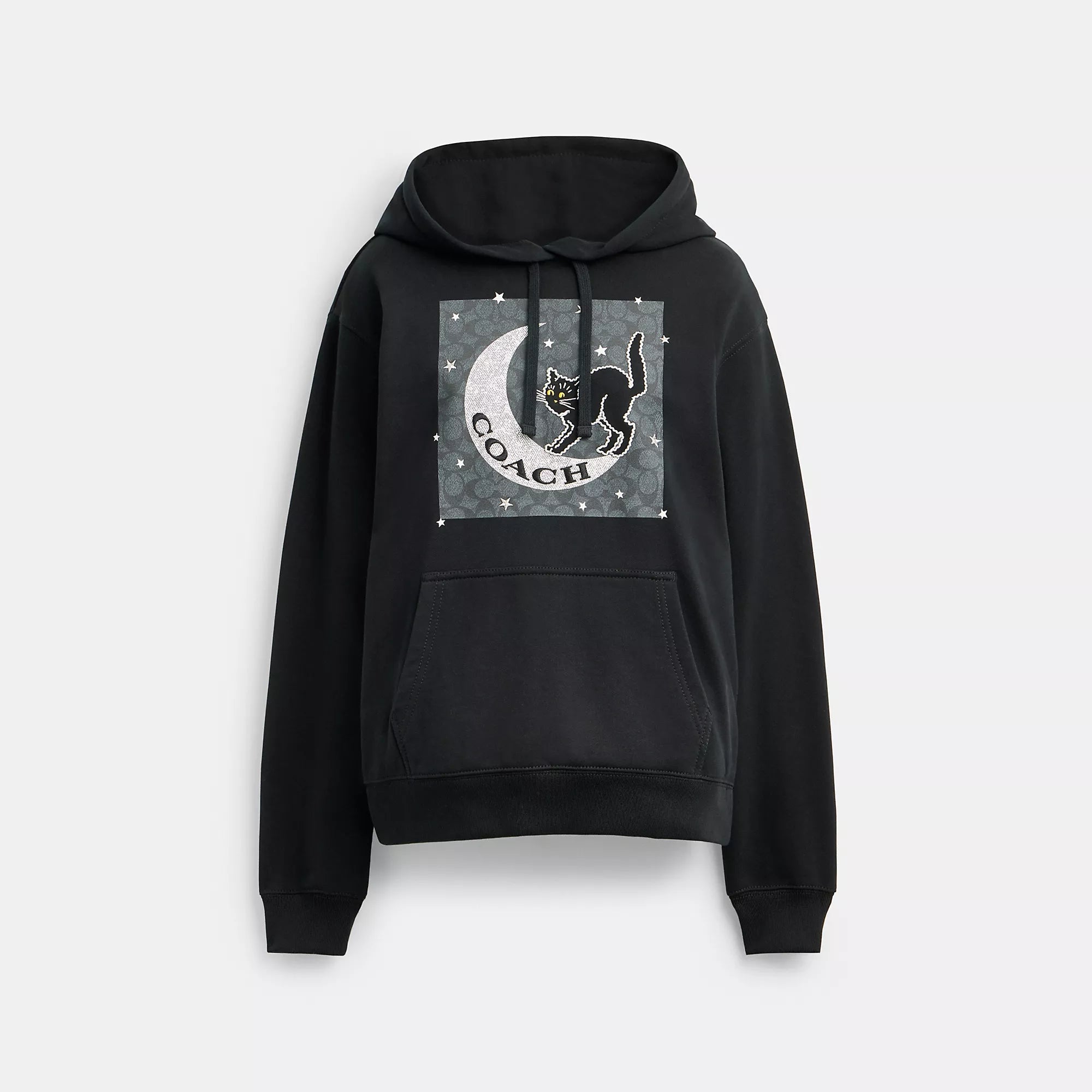 Can't Miss Coach Outlet Halloween Black Cat Moon Signature Square Hoodie