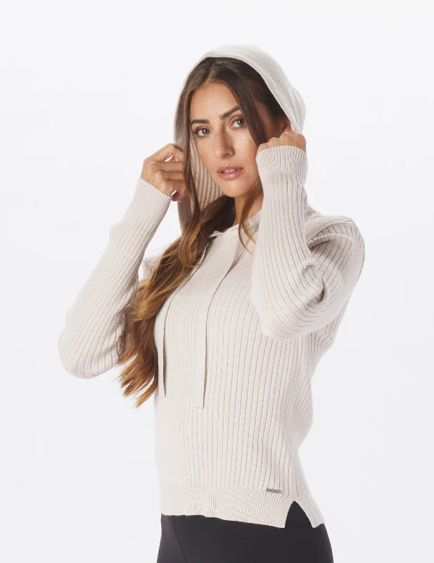 Limited Availability Couture Rib Hoodie: Oatmilk