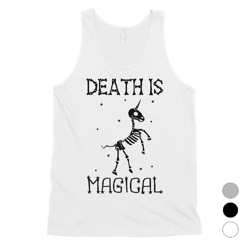 Death is Megical Unicorn Skeleton Funny Halloween Mens Tank Top