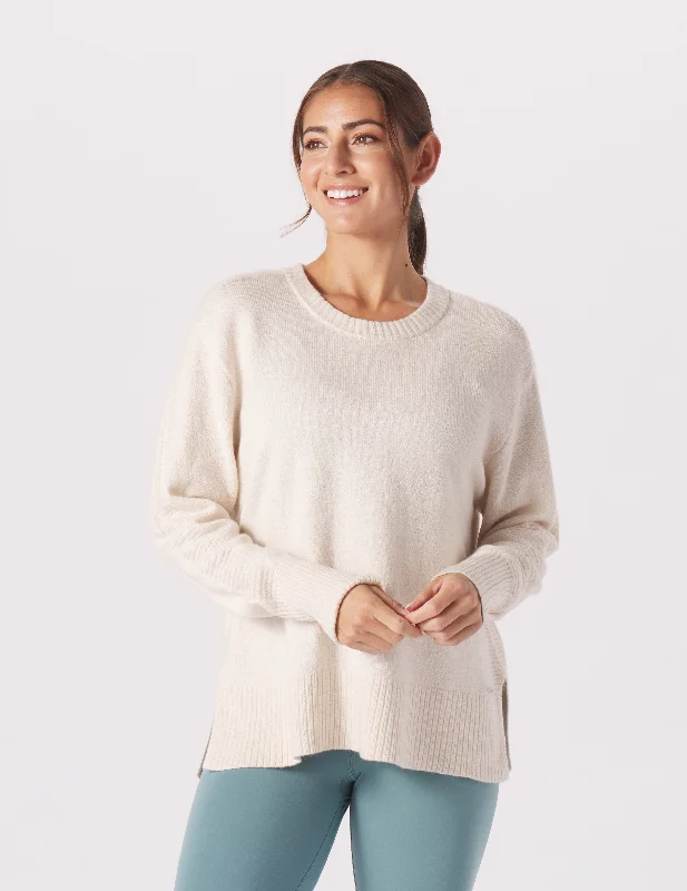 Bonus Savings Elevated Knit Crew: Oatmilk Heather