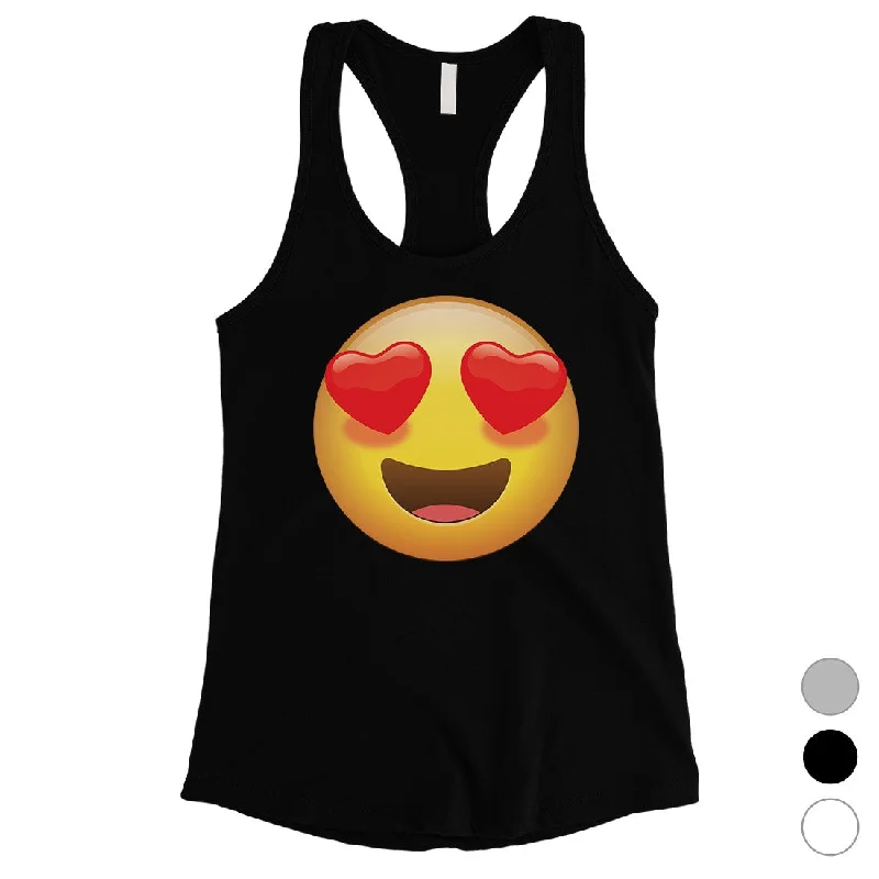 Emoji-Heart Eyes Womens Unique Fun Cool Best Tank Top Friend Gift