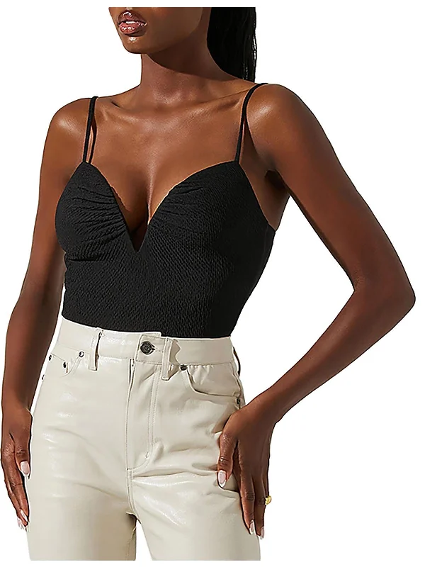 Massive Deals Fia Womens Textured Crinkled Bodysuit